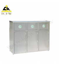 Three-compartment Stainless Steel Recycle Bin(TH3-12SAR) 